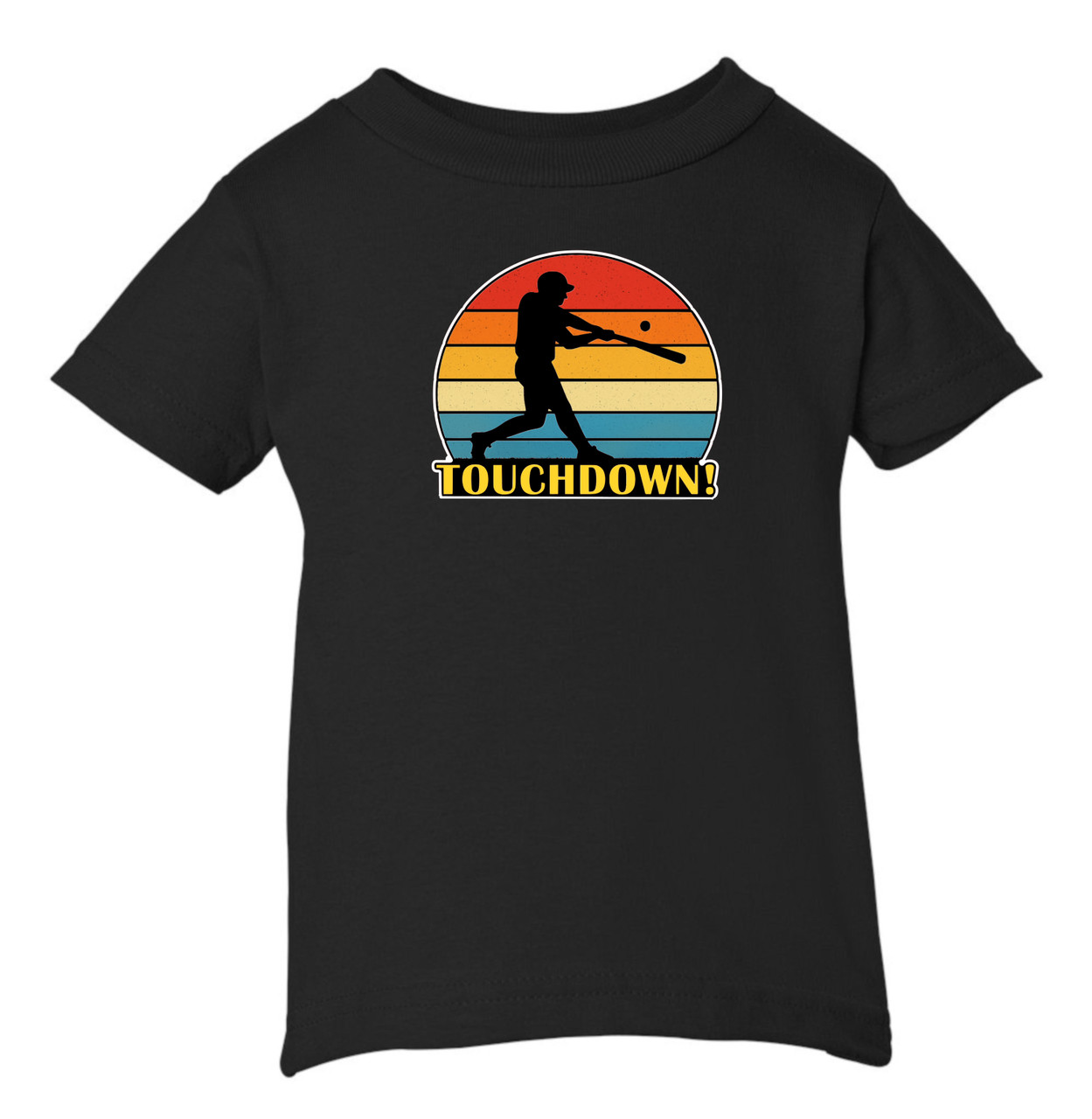 Baseball Touchdown Football Mashup Funny Sports Baby T-shirt & Toddler Black Tee