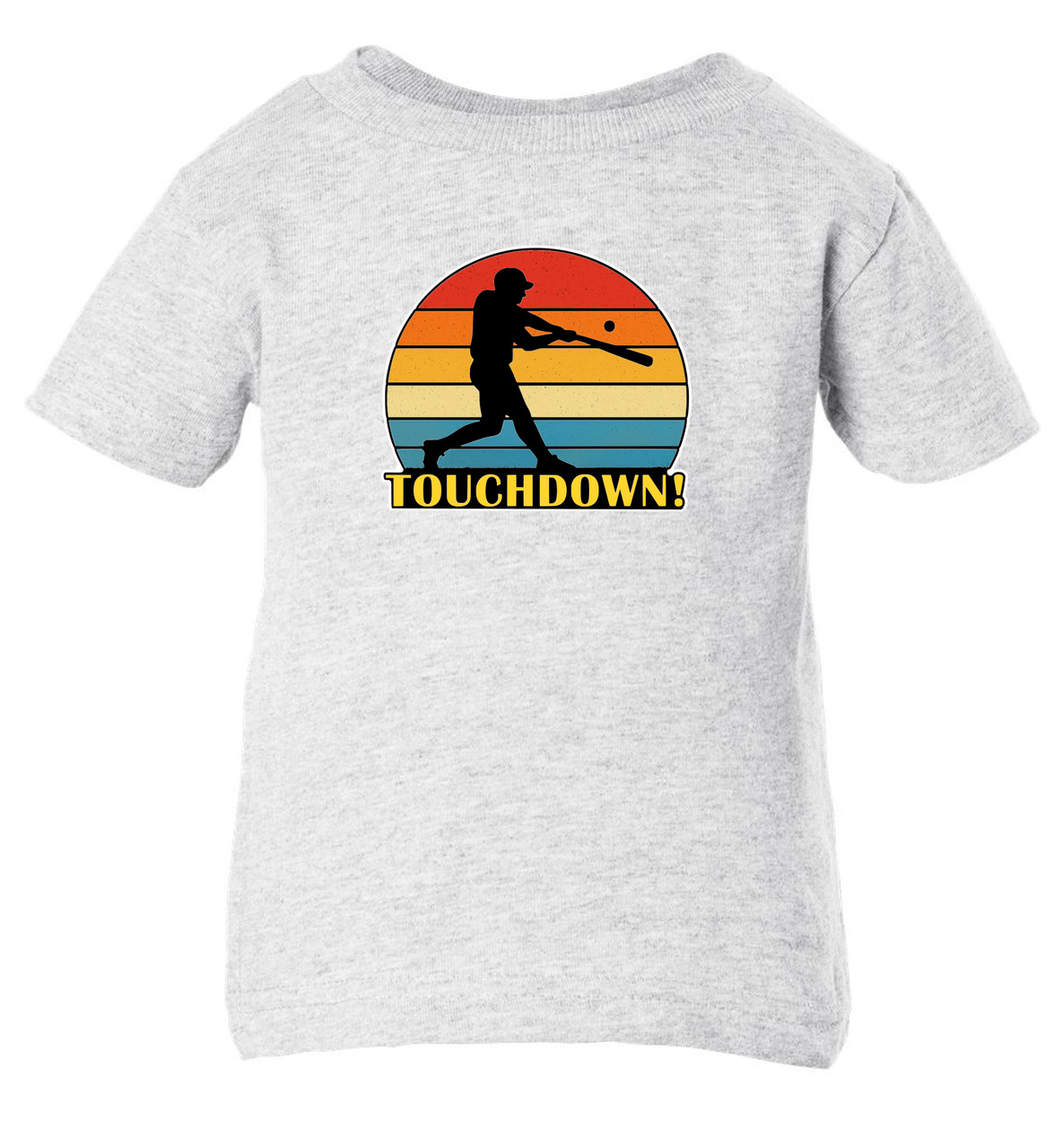 Baseball Touchdown Football Mashup Funny Sports Baby T-shirt & Toddler Ash Gray Tee