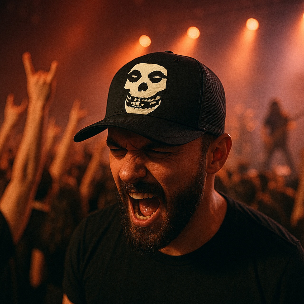 Sticky Blue Ribbon Beer Parody Patch Heat Welded Grey on Black Curved Bill Hat - Adult Mesh Trucker Snap Back Cap