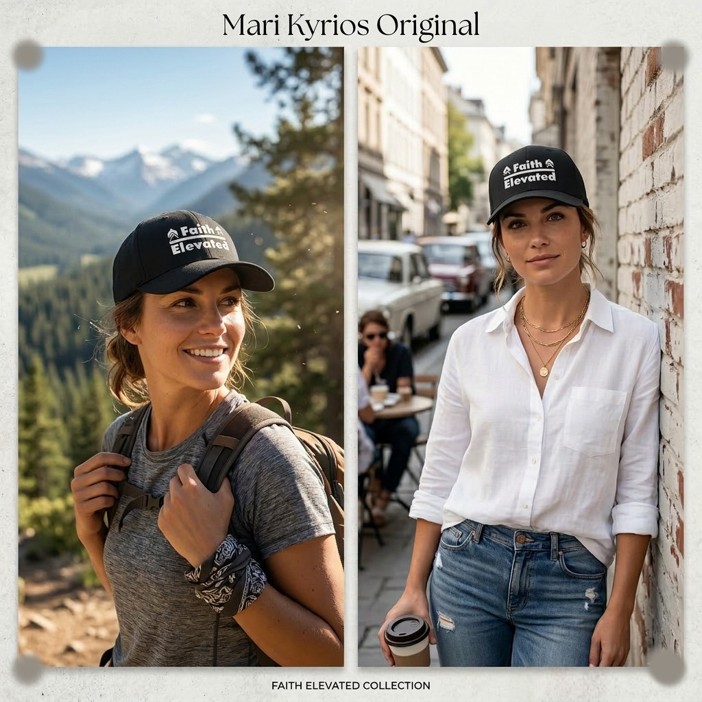 woman wearing faith elevated hat