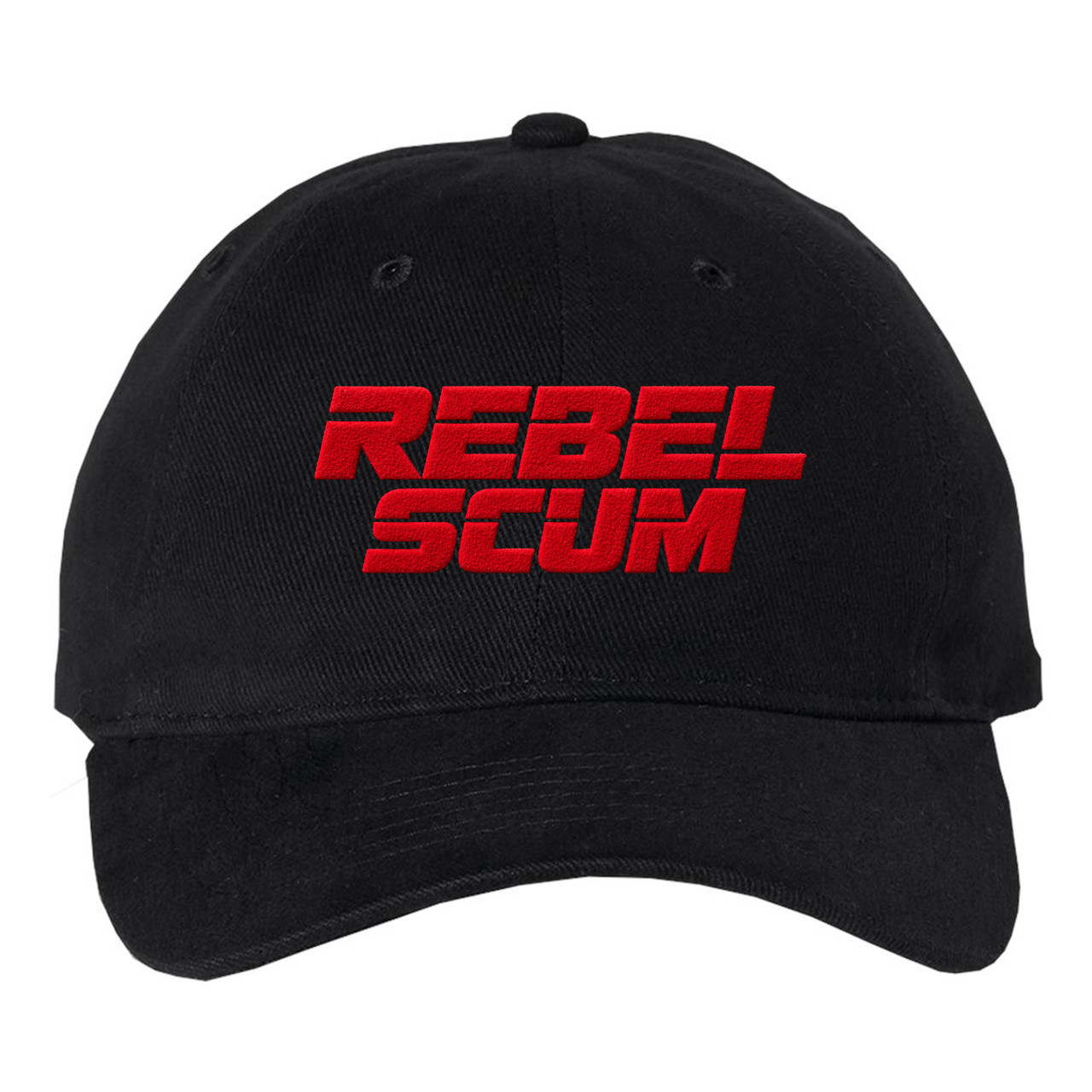 Black Dad Hat Scum Red