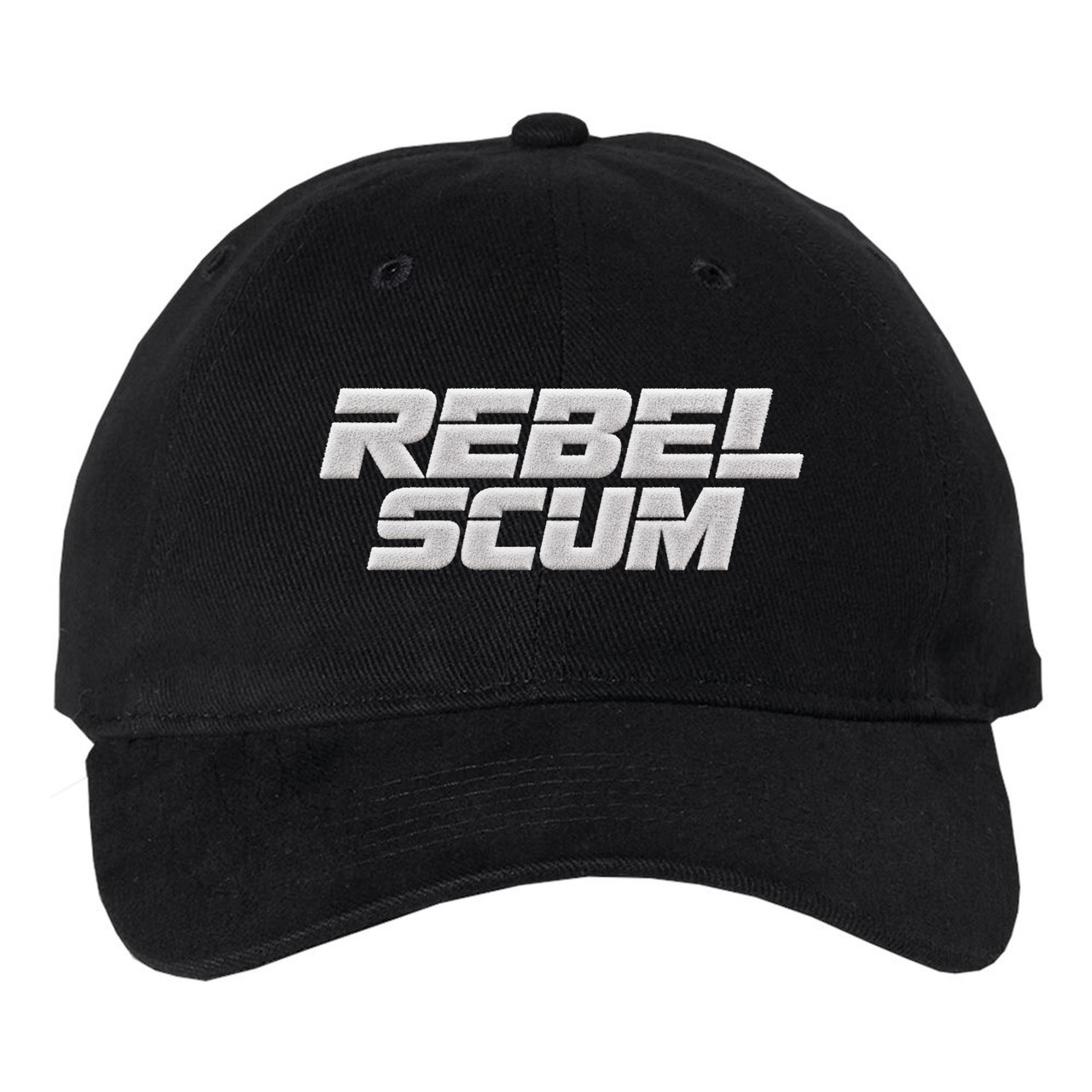 Black Dad Hat Scum White