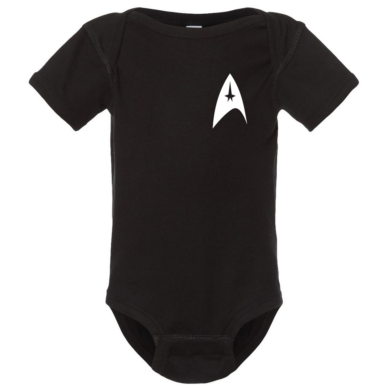 Star Voyage Trek Emblem Badge Baby Onesie & Infant Black Bodysuit