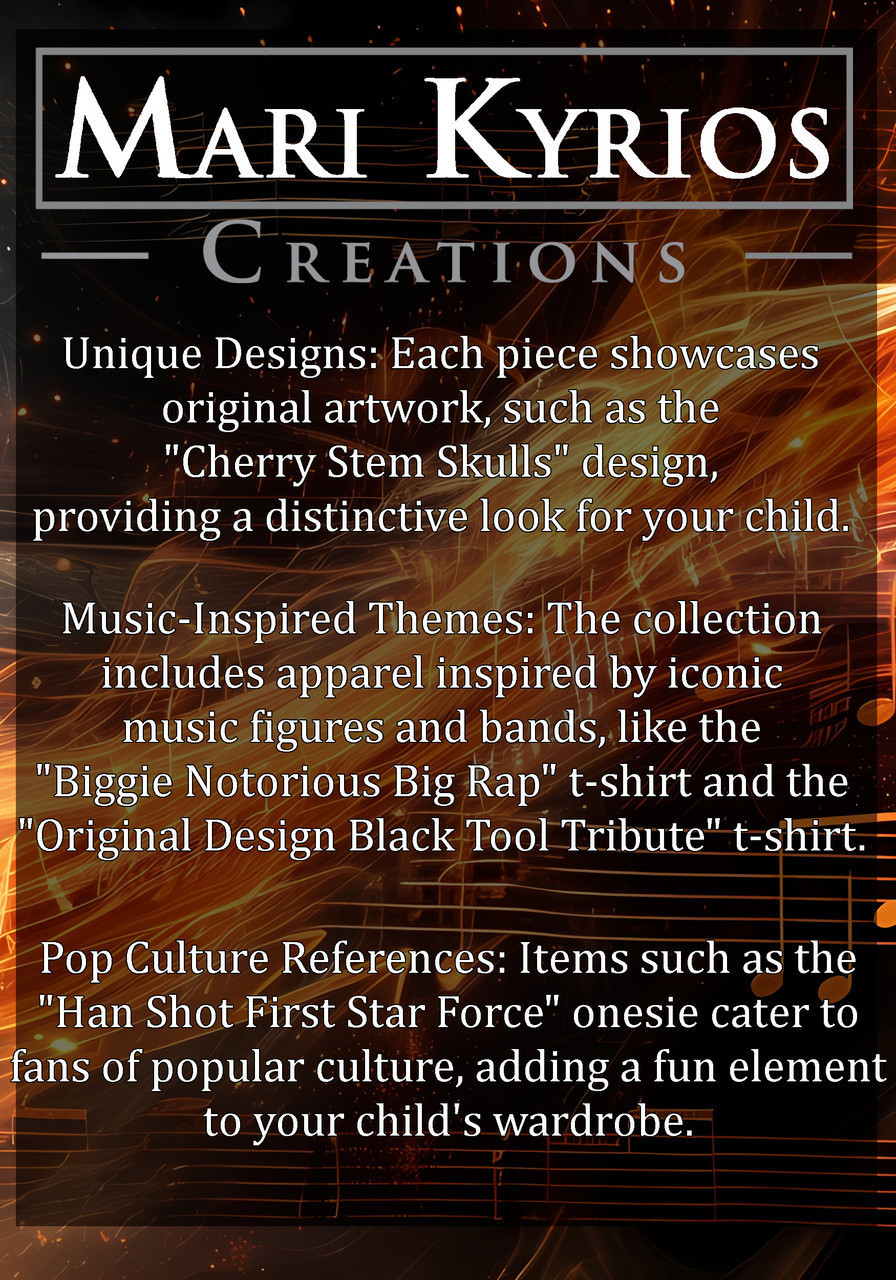 Each piece showcases original artwork, such as the slayer onesie design, providing a distinctive look for your child.
