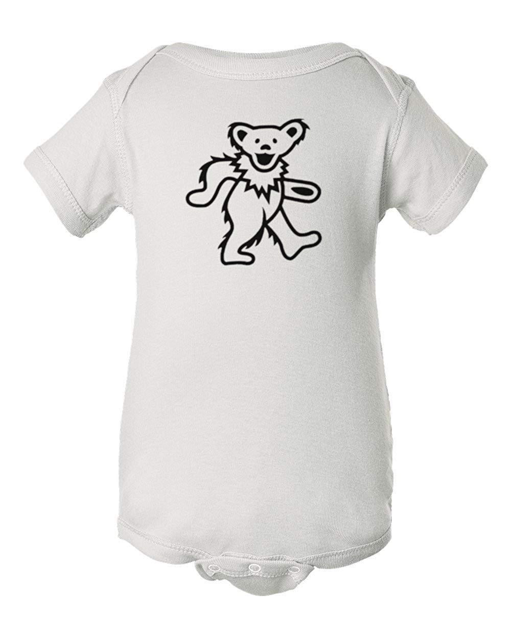 Dancing Bear Baby Grateful Hippie Dead Music Baby Onesie & Infant White Bodysuit