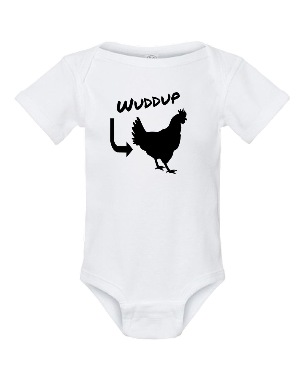 What Up Chicken Butt Child Funny Baby Onesie & Infant White Bodysuit