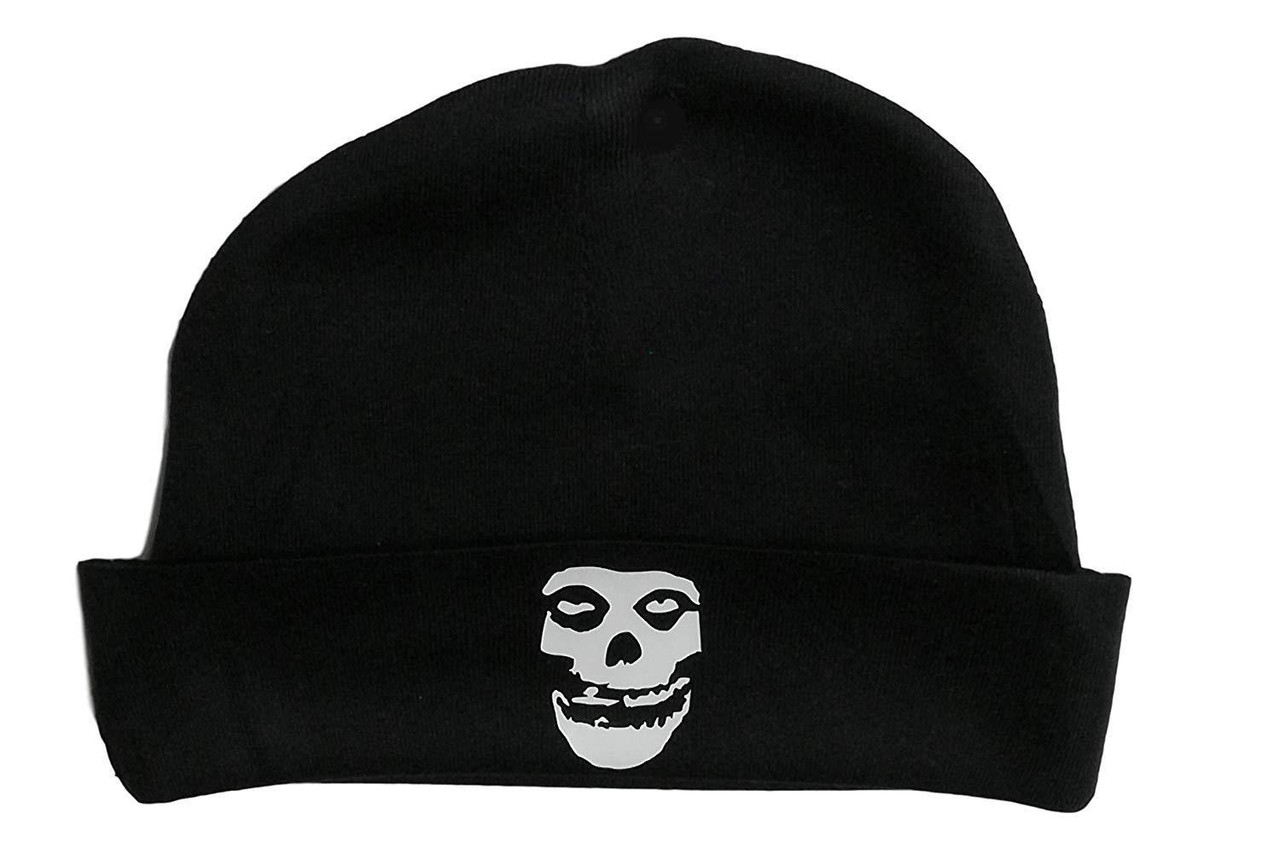 Misfits Fiend Club Baby Punk Rock & Roll Black Beanie Stocking Cap Danzig Skull