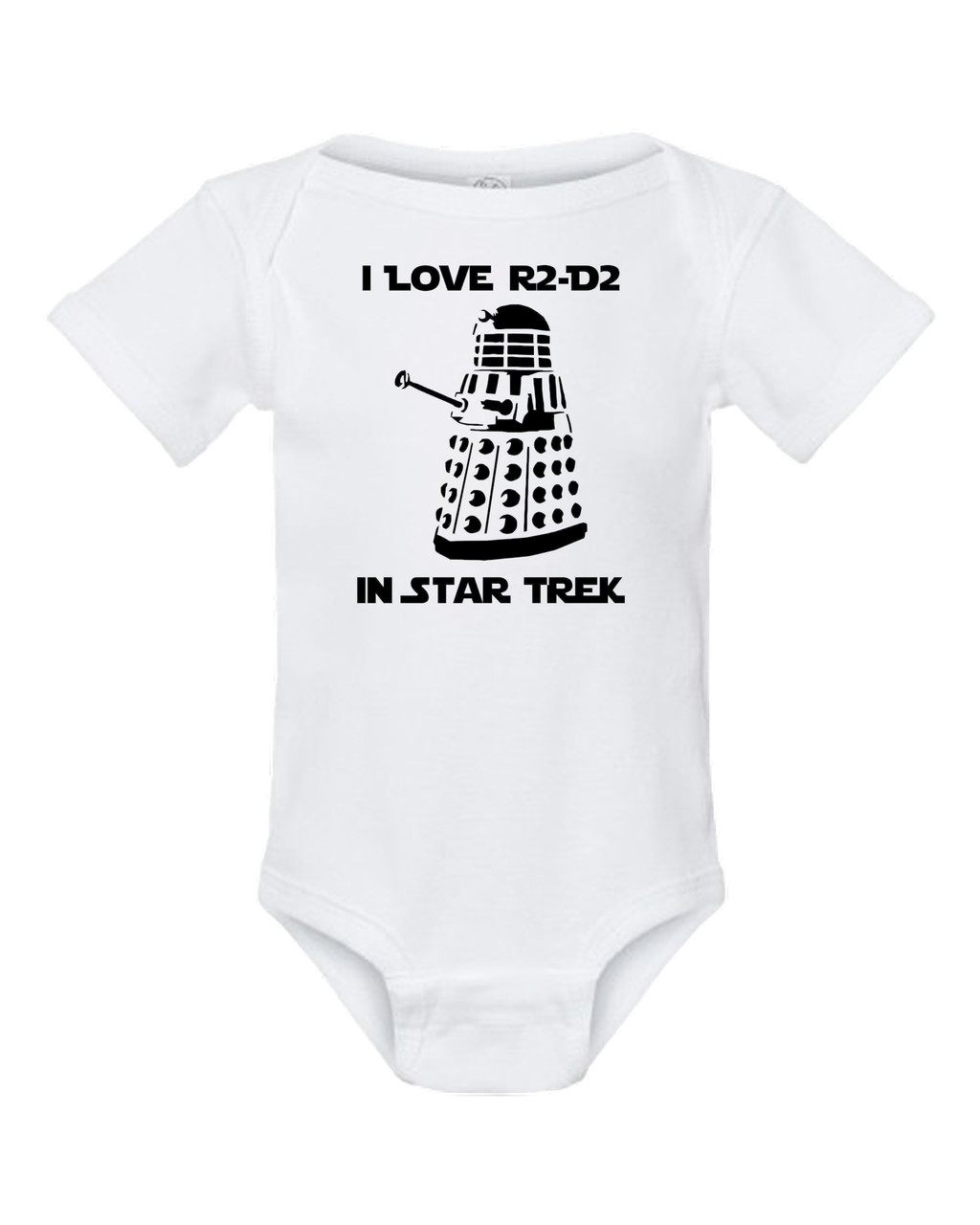 Star Force Trek Wars Dr ? Parody Dalek Funny Baby Onesie & Infant White Bodysuit