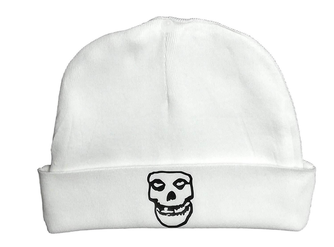 Misfits Fiend Club Infant Baby Punk Rock & Roll White Beanie Cap Danzig Skull