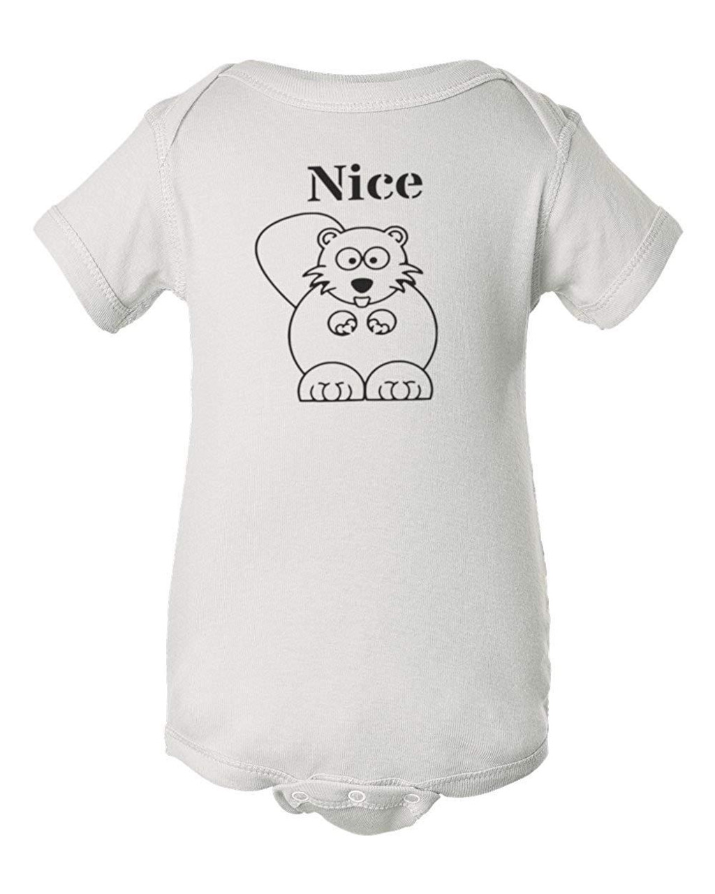 Nice Beaver Funny Baby Onesie & Infant White Bodysuit Nice Beaver Funny Baby Onesie & Infant White Bodysuit