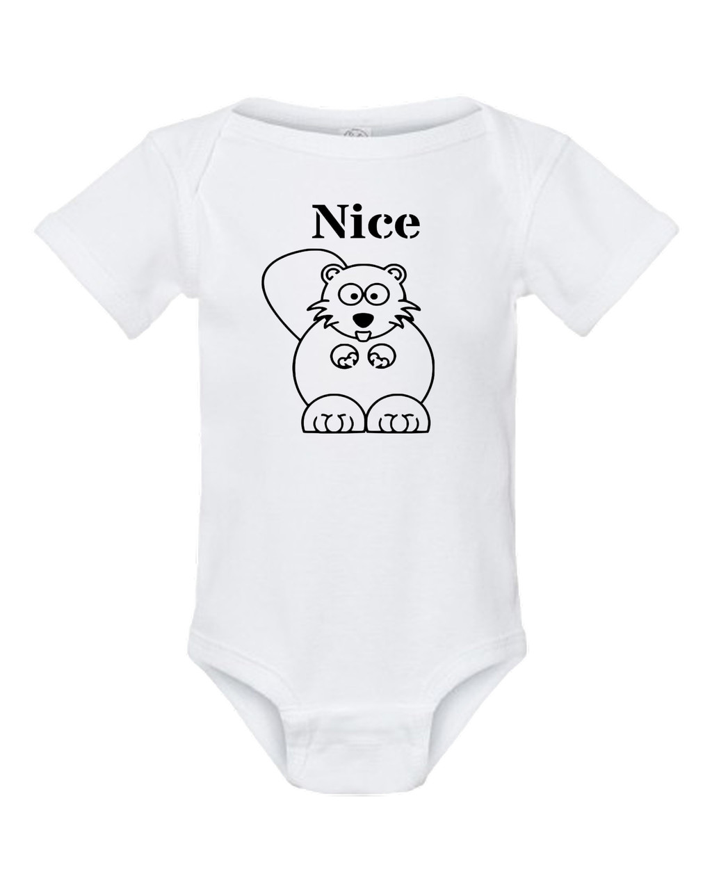 Nice Beaver Funny Baby Onesie & Infant White Bodysuit