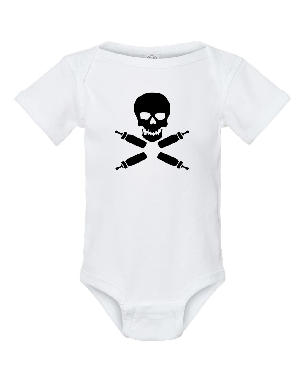 Pirate Skull Cross Bones Jolly Roger Funny Baby Onesie & Infant White Bodysuit