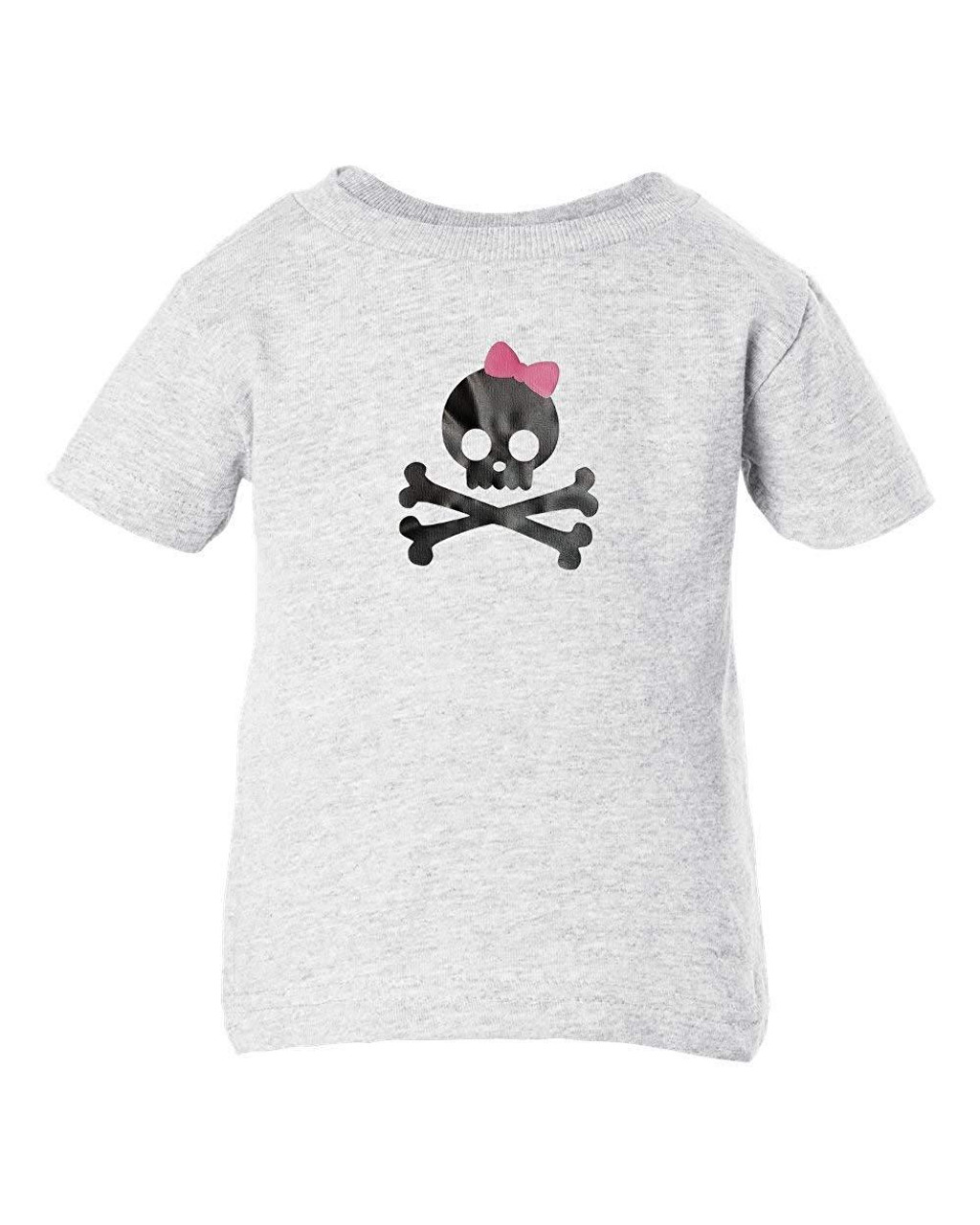 Bow Skull & Cross Bones Punk Rock Fun, Cool Baby & Toddler Ash T-Shirt Bow Skull & Cross Bones Punk Rock Fun, Cool Baby & Toddler Ash T-Shirt