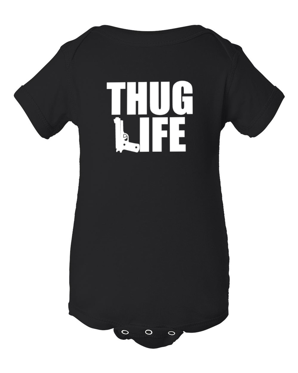 Original Thug Gangsta Life Hip Hop Baby Infant Black Bodysuit
