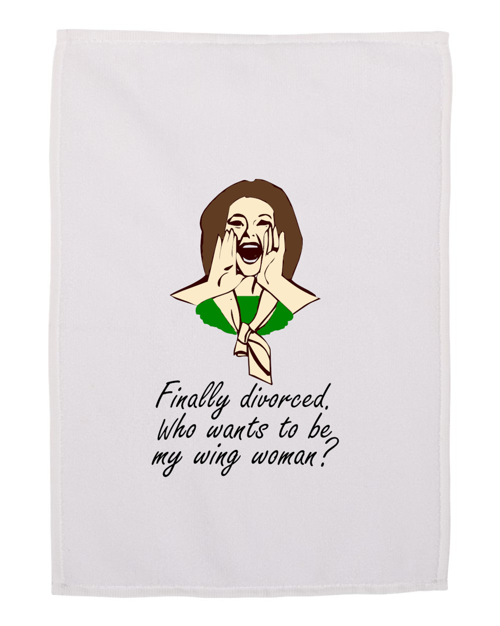 Divorce Gift Hand Towel for Women Wing Woman White 11x18 Inches