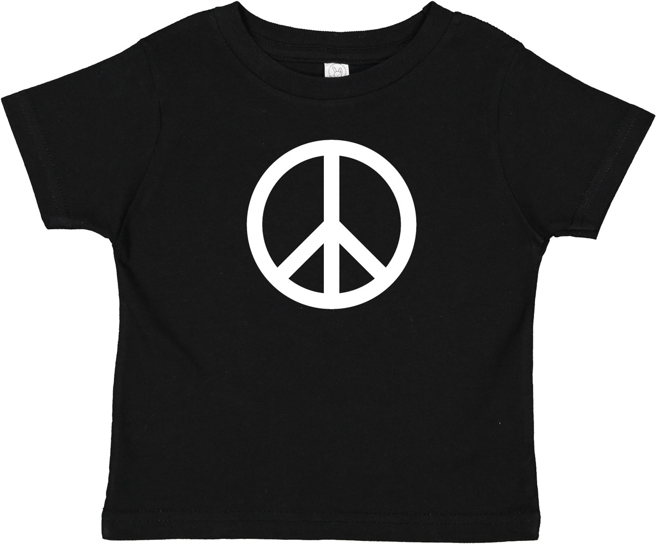 Peace Symbol Hippie 60s Baby Toddler Cotton T-Shirt Black
