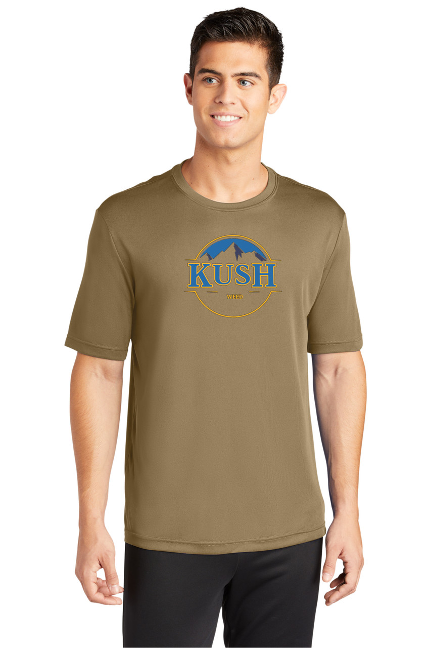 Kush Beer Parody Counter-Culture Unisex Moisture Wicking Team Fit T-Shirt - Coyote Brown