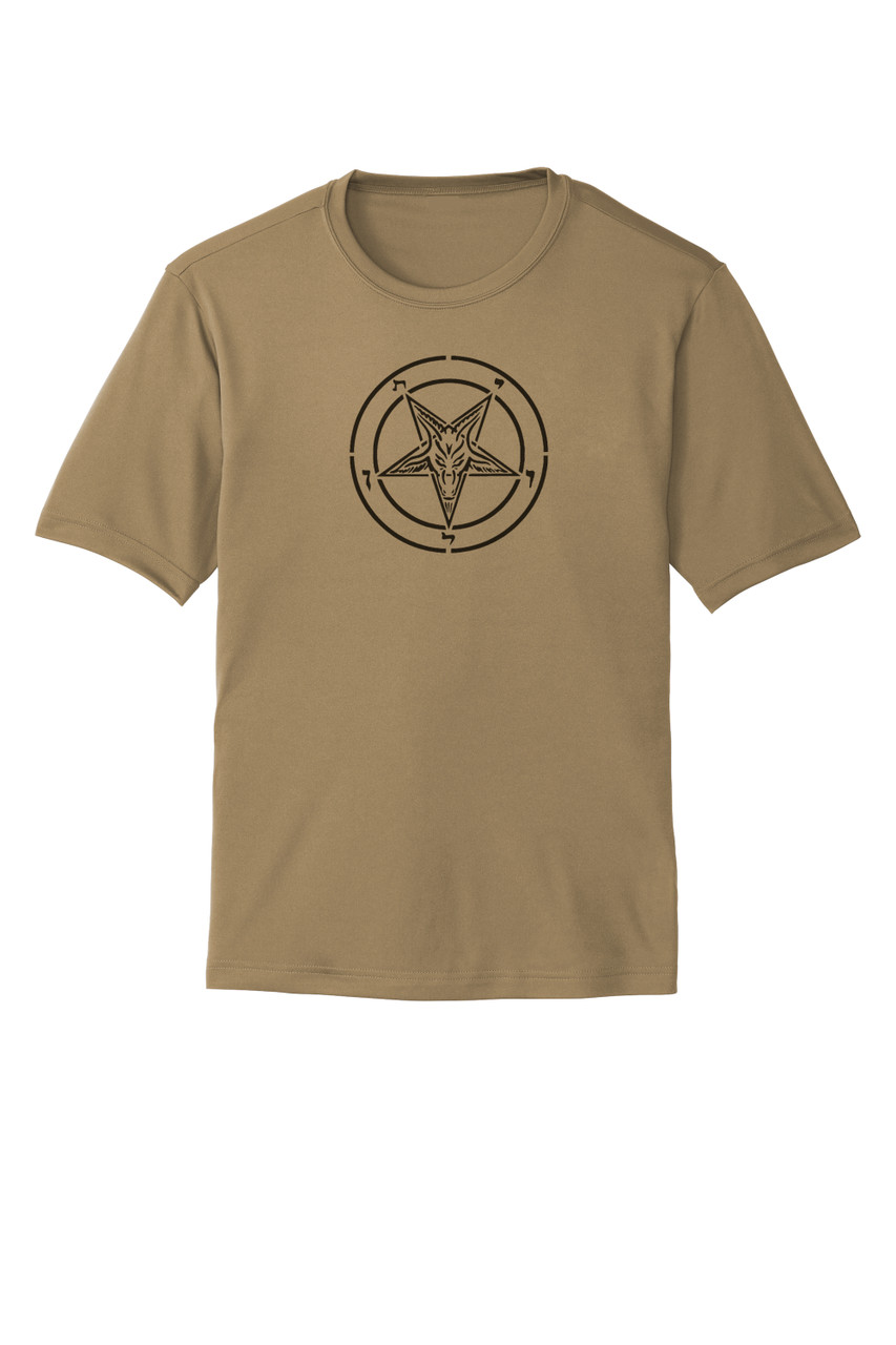 Satanist Church Baphomet Counter-Culture Unisex Moisture Wicking Team Fit T-Shirt - Coyote Brown