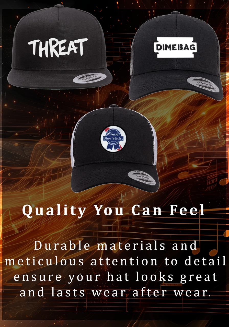 Misfit Heat Pressed Fiend Skull Flat Bill Hat - Adult Black Twill Snap Back Adjustable Cap