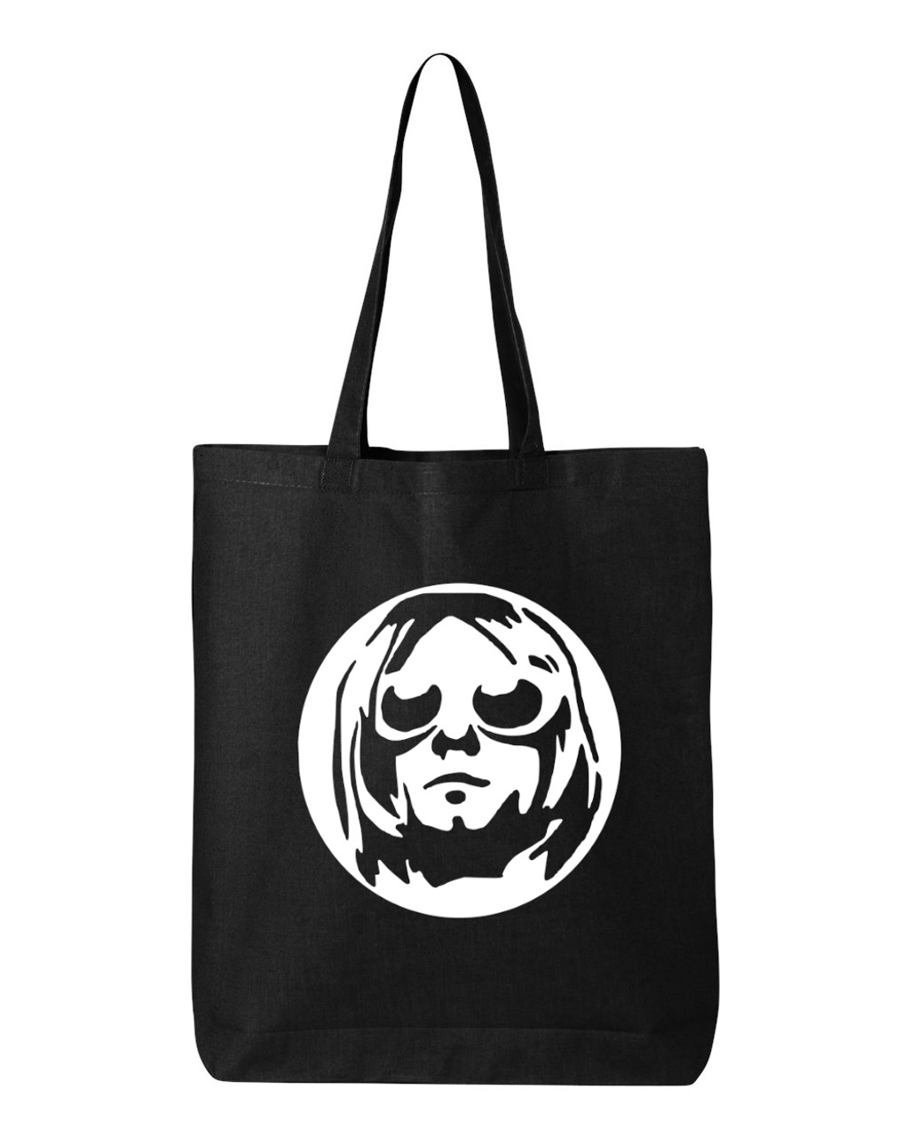 Original Cobain Grunge Punk Rock Nirvana Cotton Canvas Reusable Shopping Bag 12L Small Black Tote