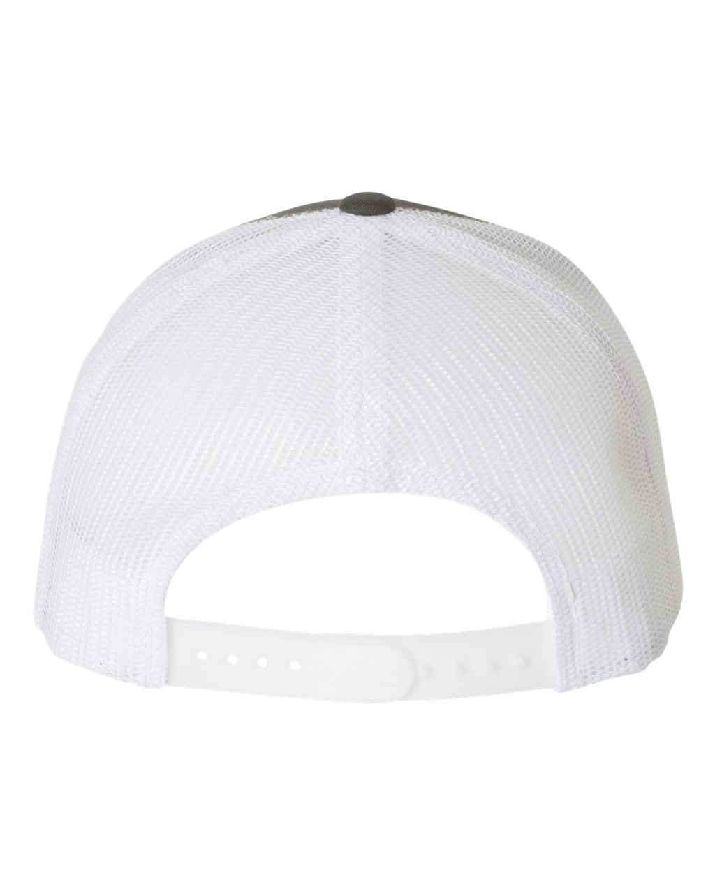 Misfit Heat Pressed Fiend Skull Grey on White Curved Bill Hat - Adult Mesh Trucker Snap Back Cap