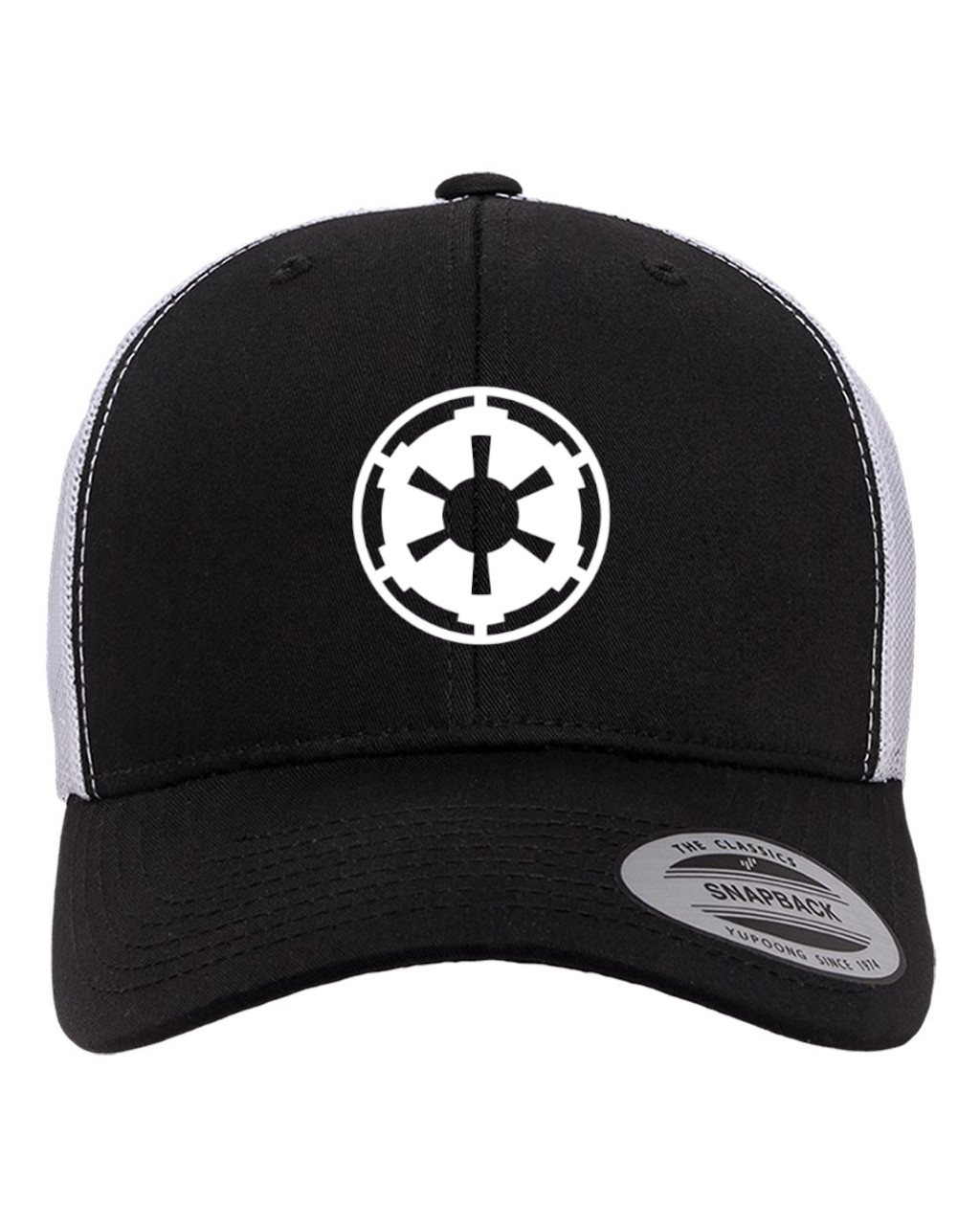 Star Force Rebel Alliance Black Emblem Heat Pressed Hat - Adult White Twill Adjustable Cap