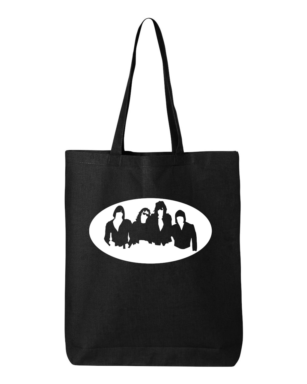 Ramone Punk Rock Cotton Canvas Reusable Shopping Bag 27L Large Black Tote