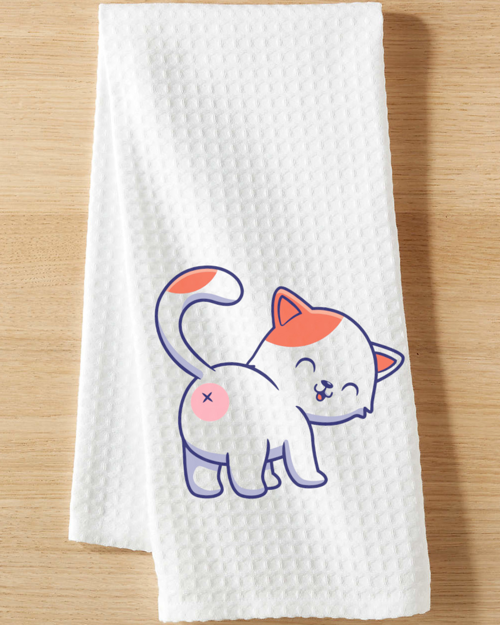 Cat Butt Funny Cute Funny Anime Toon Microfiber Dish & Bathroom Hand Towel 16x24 Inches