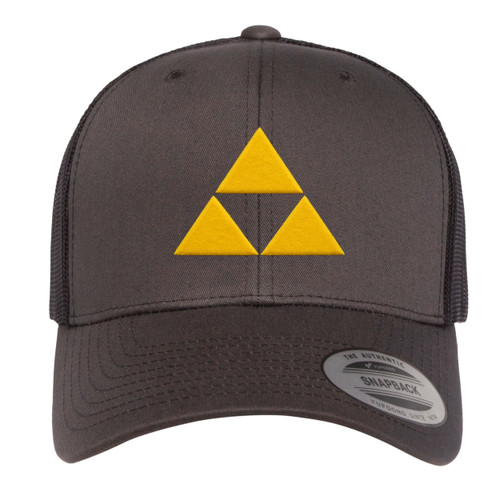Grey White Curved Trucker Triangles Yellow