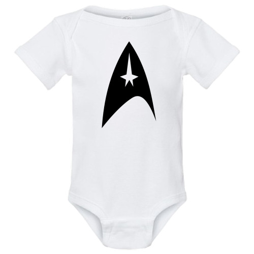 Star Voyage Trek Emblem Baby Onesie & Infant White Bodysuit
