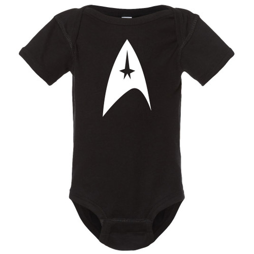Star Voyage Trek Emblem Baby Onesie & Infant Black Bodysuit