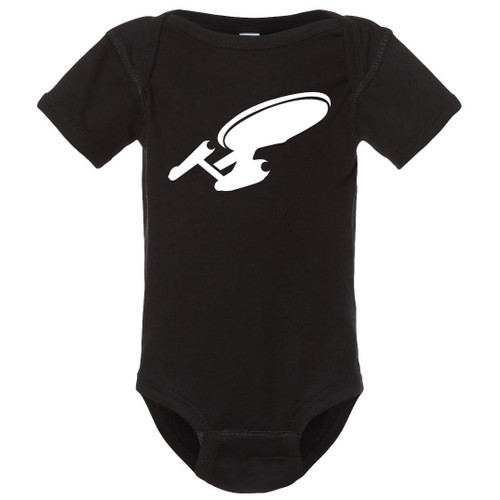 Star Voyage Trek Enterprise Ship Baby Onesie & Infant Black Bodysuit