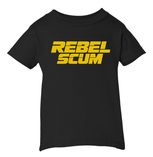 Star Force Wars Rebel Scum Baby Infant & Toddler Black T-shirt - Yellow