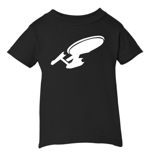 Star Voyage Trek Enterprise Ship Baby Infant & Toddler Black T-shirt