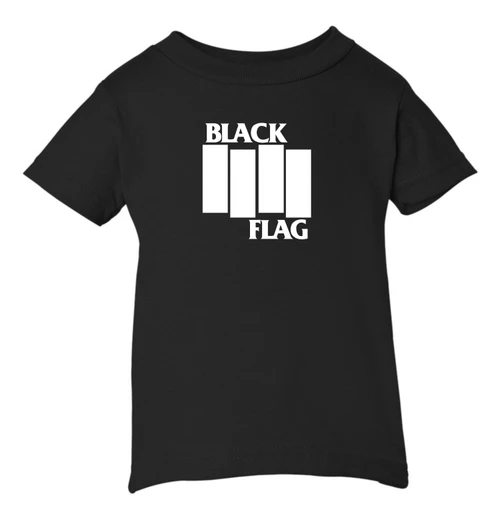 Black Punk Rock Flag Baby Infant & Toddler Black T-shirt