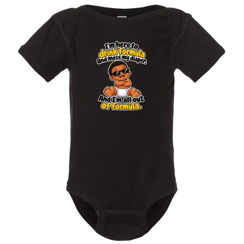 Drink Formula Black Boy Funny Baby Onesie & Infant Black Bodysuit