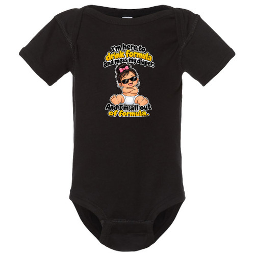 Drink Formula Asian Girl Funny Baby Onesie & Infant Black Bodysuit