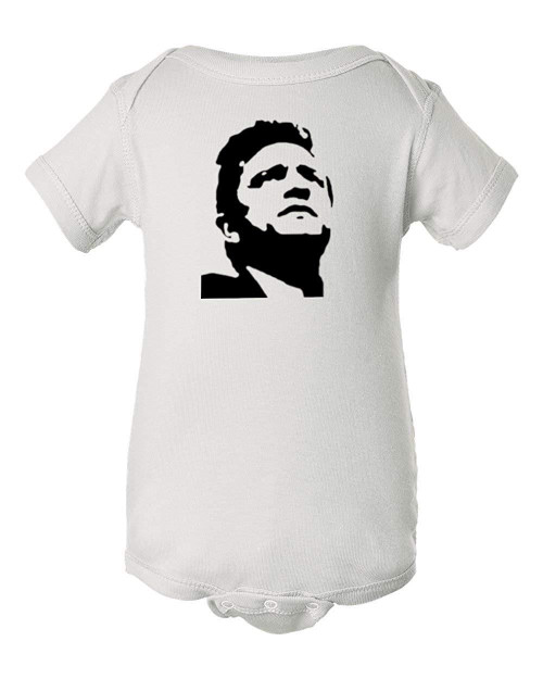 Johnny Man Dressed in Black Cash Country Music Baby Onesie & Infant White Bodysuit Johnny Man Dressed in Black Cash Country Music Baby Onesie & Infant White Bodysuit