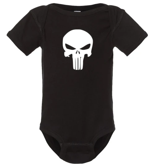 Skull Punisher Fun, Cool Baby Onesie & Infant Black Bodysuit