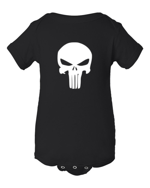Skull Punisher Fun, Cool Baby Onesie & Infant Black Bodysuit