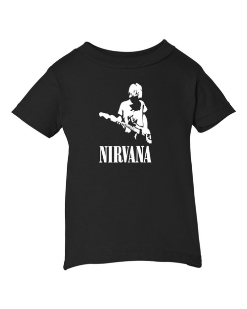 Nirvana Cobain Grunge Music Baby Infant & Toddler Black T-Shirt Concert