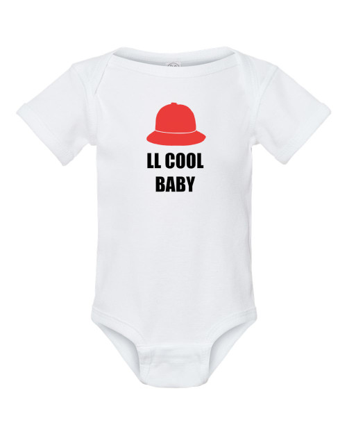 LL Cool Baby J Rap Hip Hop 80's Music Baby Onesie & Infant White Bodysuit LL Cool Baby J Rap Hip Hop 80's Music Baby Onesie & Infant White Bodysuit