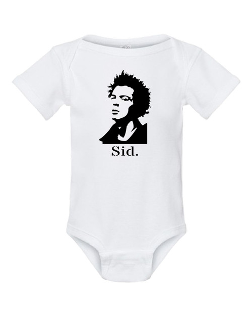 Sid Vicious Pistols UK Punk Rock Music Baby Onesie & Infant White Bodysuit