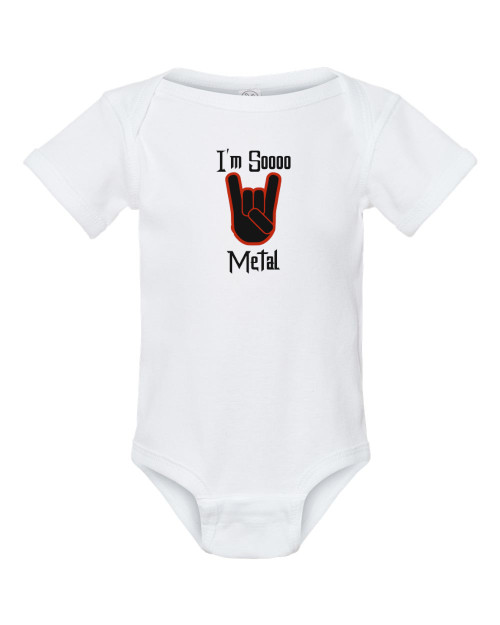 I'm So Metal Music Fun, Cool Baby Onesie & Infant White Bodysuit I'm So Metal Music Fun, Cool Baby Onesie & Infant White Bodysuit
