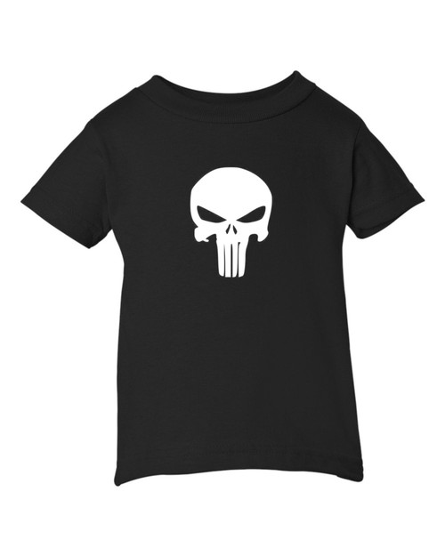 Skull Punisher Logo for Baby Toddler Child Black T-Shirt