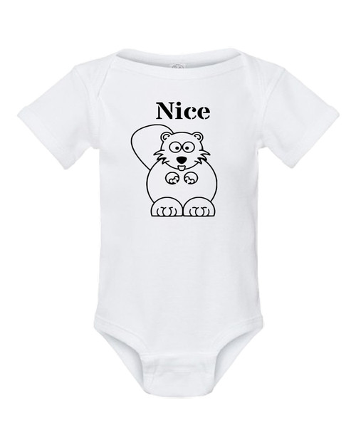 Nice Beaver Funny Baby Onesie & Infant White Bodysuit