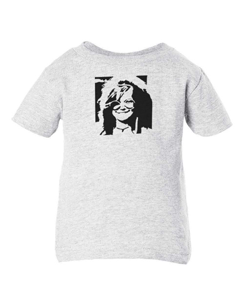 Janis 60's Icon Joplin Music Baby Infant & Toddler Ash T-Shirt Concert Janis 60's Icon Joplin Music Baby Infant & Toddler Ash T-Shirt Concert
