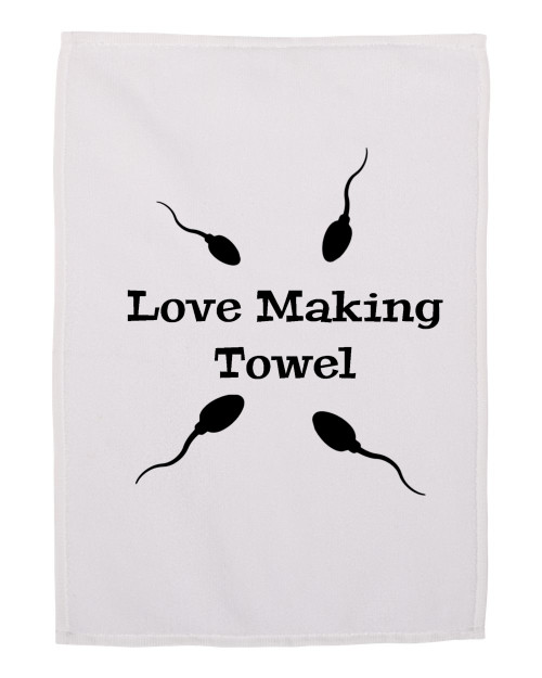 After Sex Towel Funny Wipe Rag & Cleanup Cloth Love Making 11x18 inches