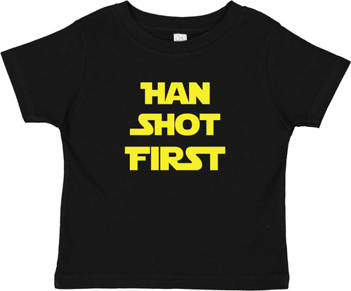 Han Shot First Star Force Baby Toddler Cotton T-Shirt Black