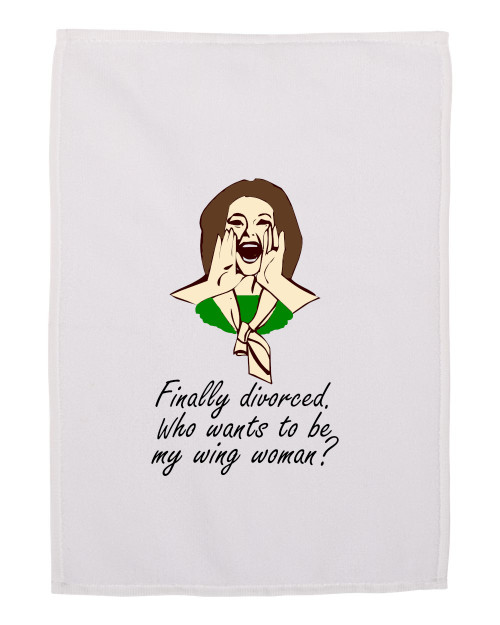 Divorce Gift Hand Towel for Women Wing Woman White 11x18 Inches Divorce Gift Hand Towel for Women Wing Woman White 11x18 Inches